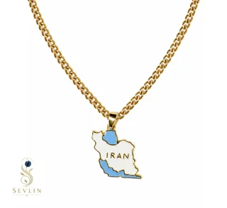 گردنبند کارتیر با آویز ایران طرح 2